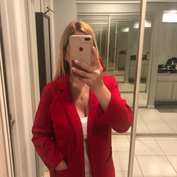 MOA large Red Blazer - Picture 8 of 13